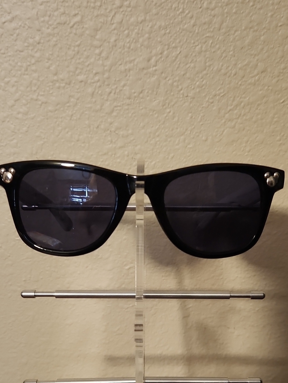 Disney Black Kids Sunglasses with Dark Lenses and Silver Accents